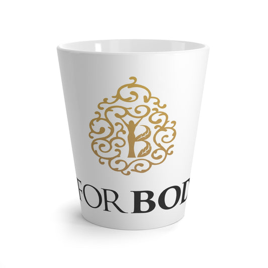 Latte Mug, White w/ Gold Logo