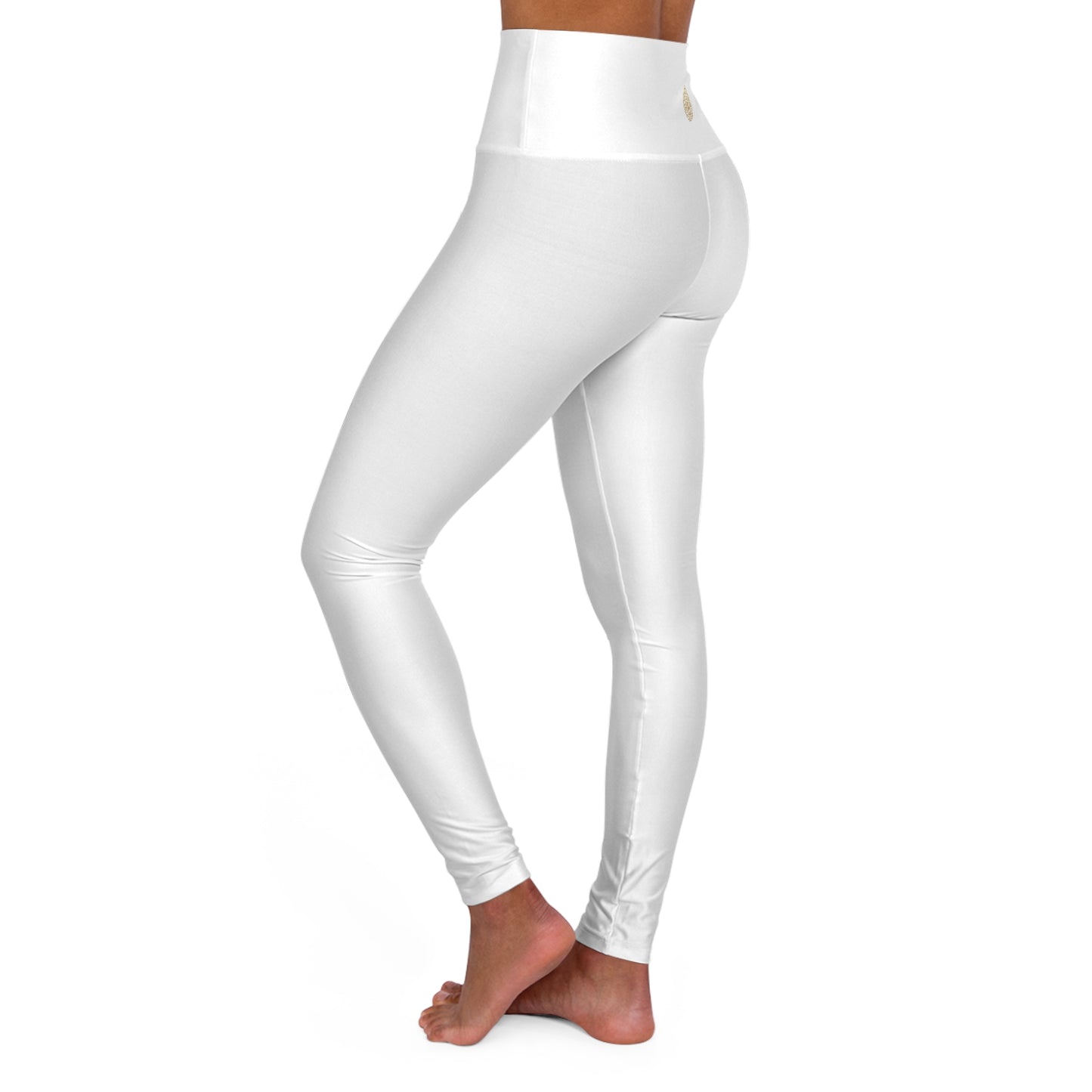 High Waisted Yoga Leggings Gold Logo