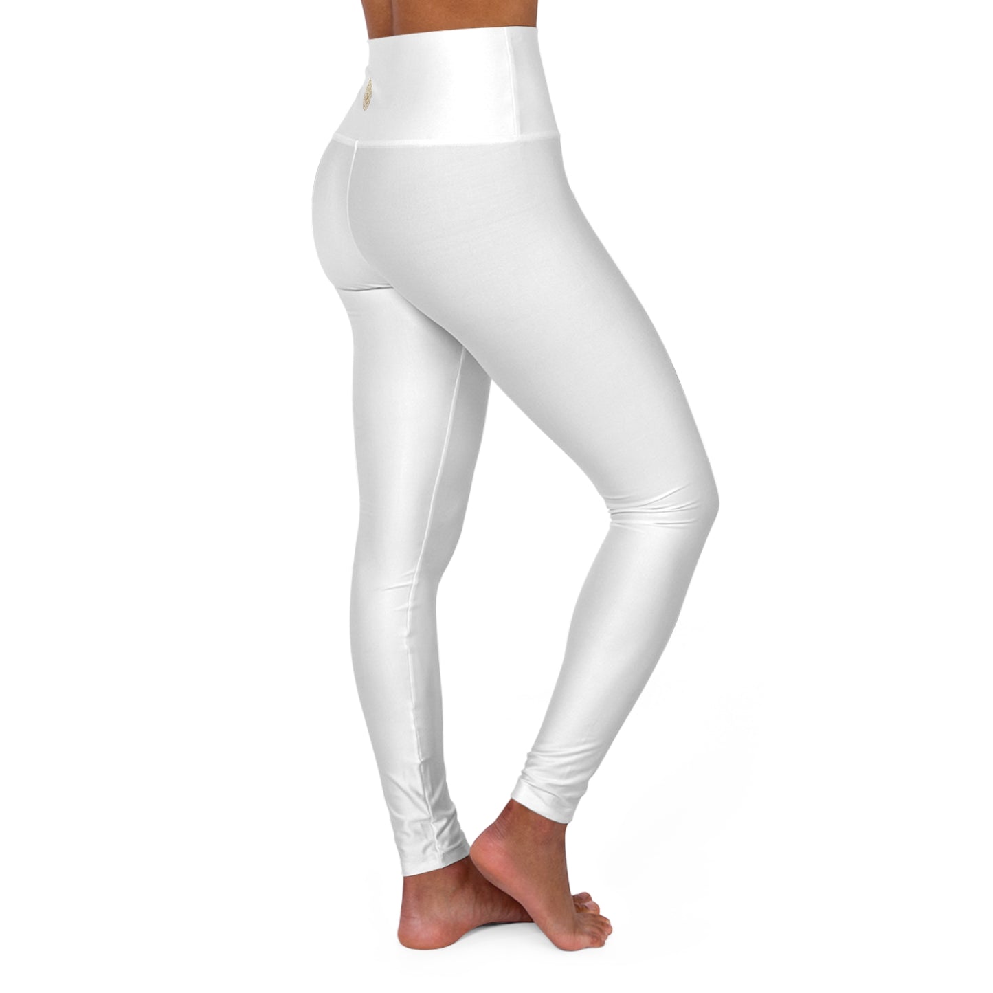 High Waisted Yoga Leggings Gold Logo